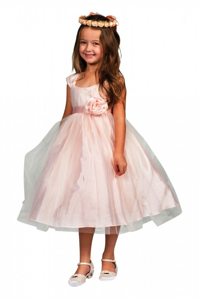 Prinzessin Kleid Hochzeit
 Prinzessin Kleid Hannah festlich apricot rosa Tüllkleid