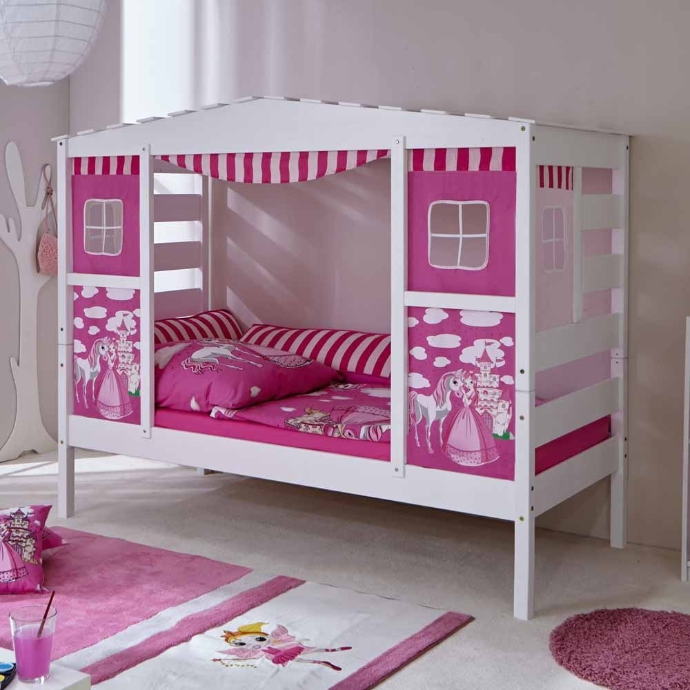 Prinzessinnen Bett
 Pinkes Prinzessinnen Bett in 90x200 cm mit Ausziehbett