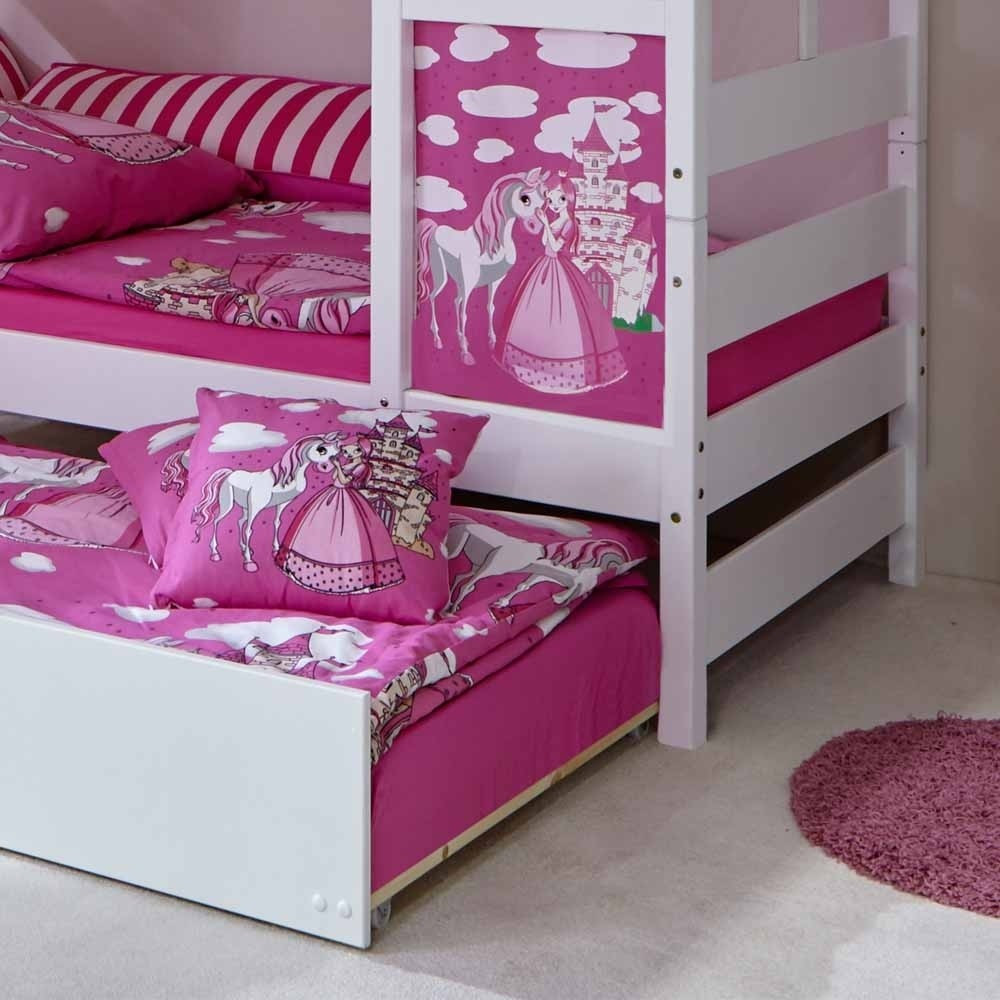 Prinzessinnen Bett
 Pinkes Prinzessinnen Bett in 90x200 cm mit Ausziehbett