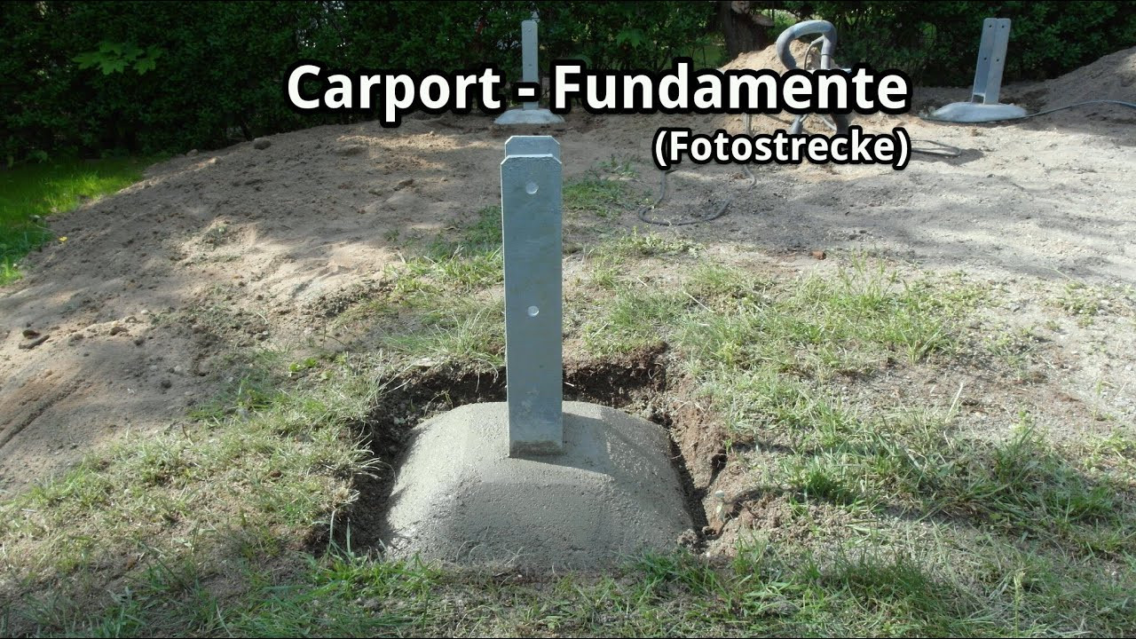 Punktfundament Carport
 Carport Bau Fundamente und H Anker Fotostrecke