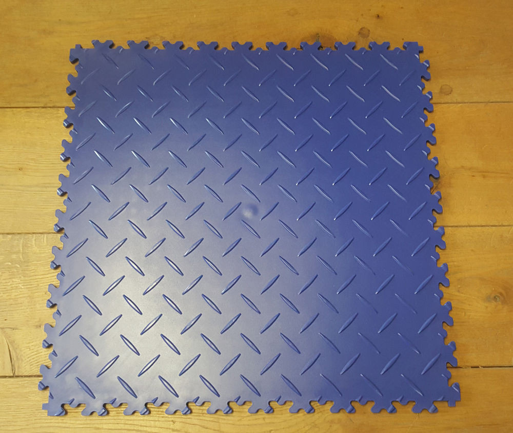 Pvc Fliesen
 Premium blaue Diamond PVC Werkstatt Garagen Boden Fliesen