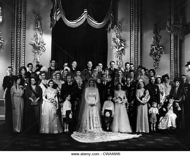 Queen Elizabeth Hochzeit
 Princess Elizabeth Ii Wedding Stockfotos & Princess