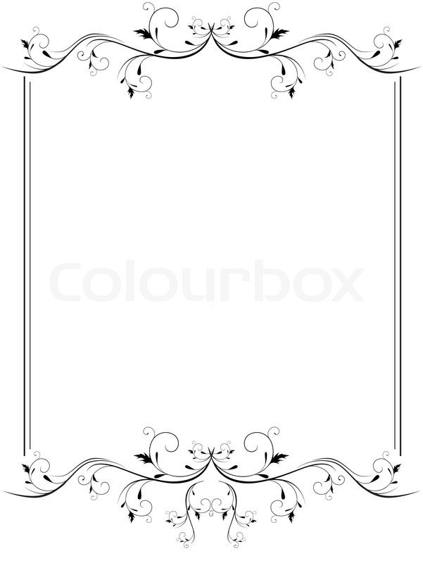 Rahmen Hochzeit Clipart Schwarz Weiß
 Illustration von Vintage Rahmen in Schwarz und Weiß