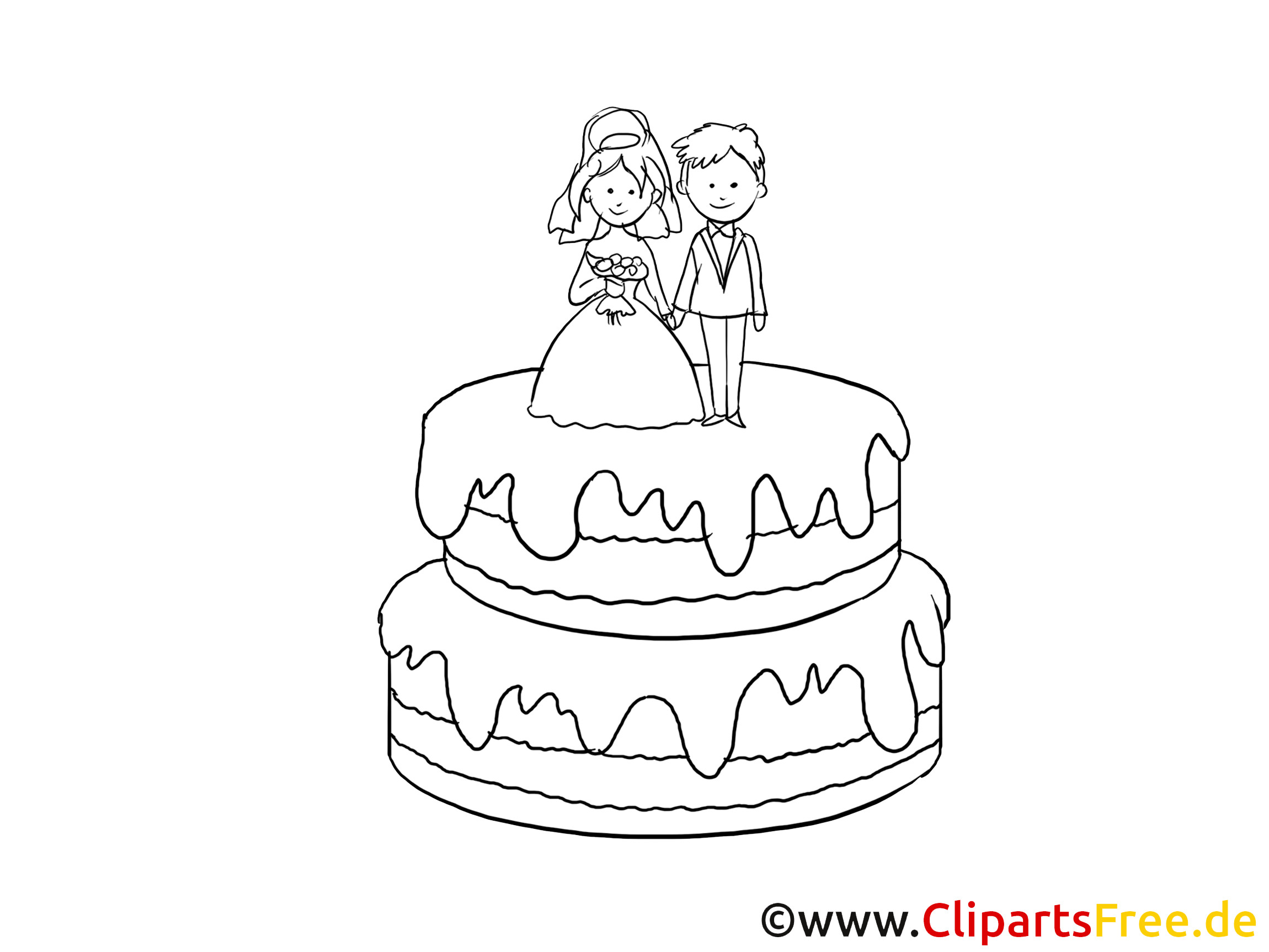 Rahmen Hochzeit Clipart Schwarz Weiß
 Torte Clipart Schwarz Weiss gratis