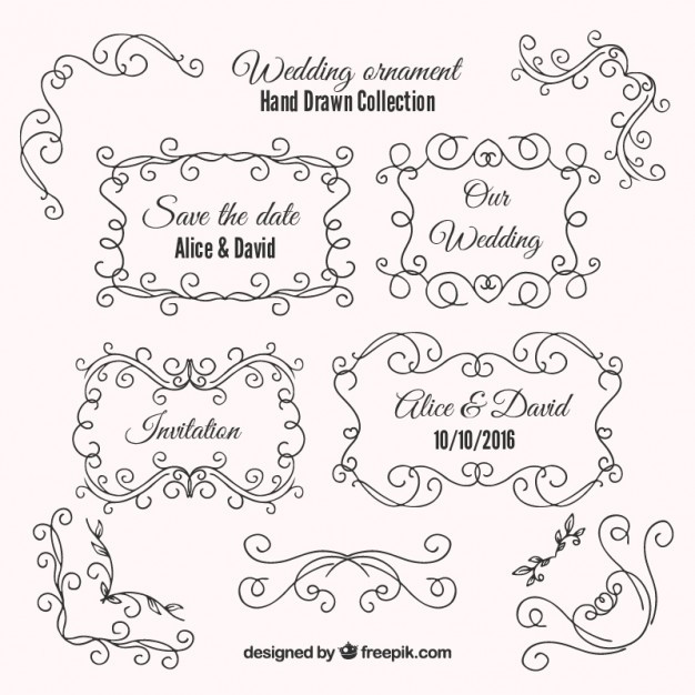 Rahmen Hochzeit
 Sammlung von Skizzen Hochzeit Rahmen