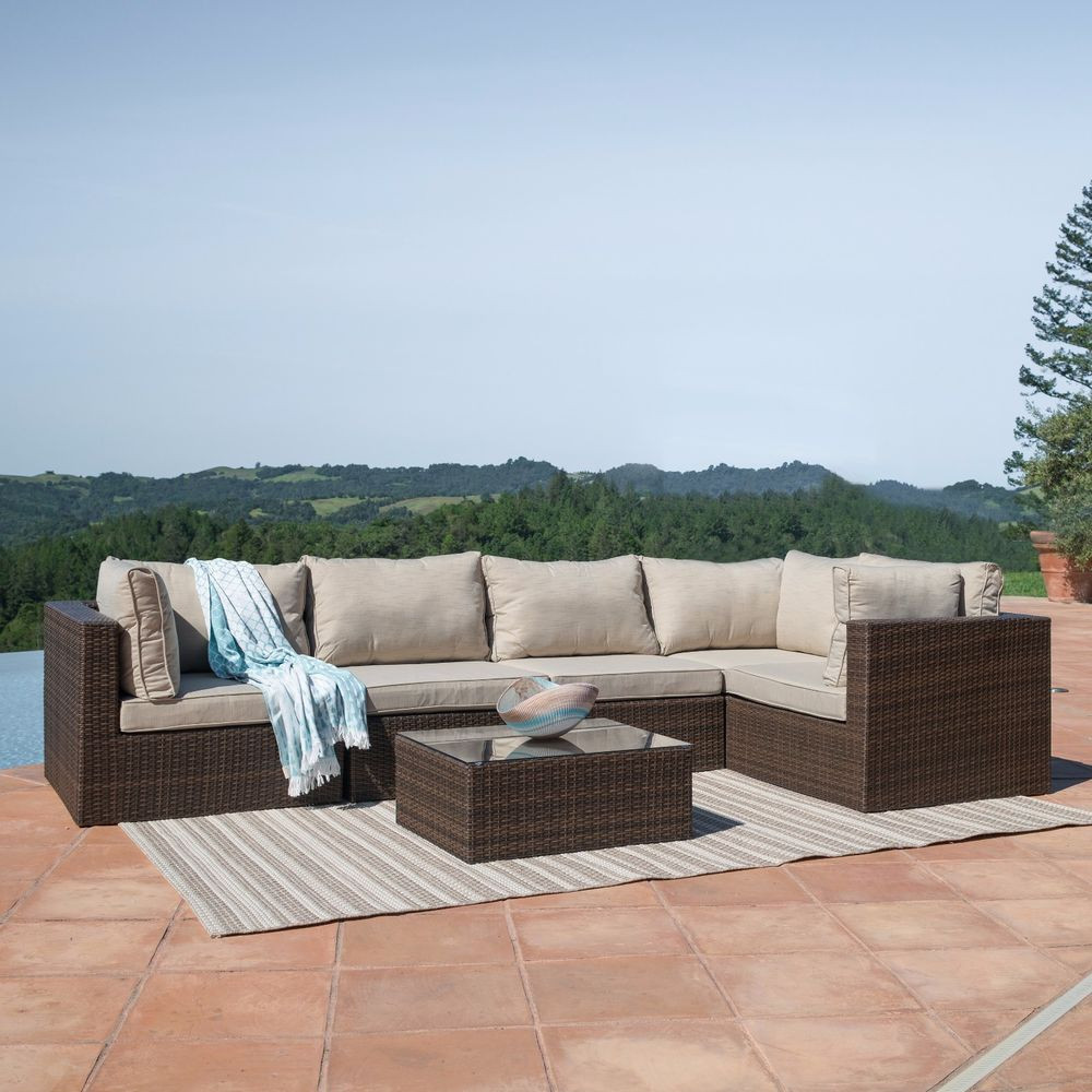 Rattan Couch
 Outdoor Patio 6PC Sectional Furniture PE Wicker Rattan