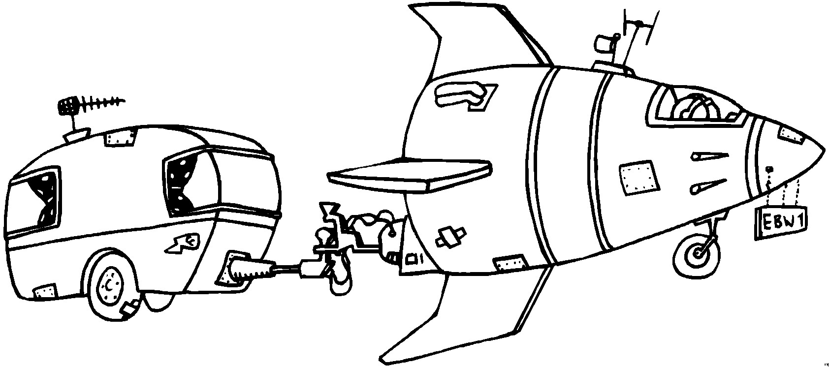 Raumschiff Ausmalbilder
 Raumschiff Mit Wohnmobil Ausmalbild & Malvorlage Science