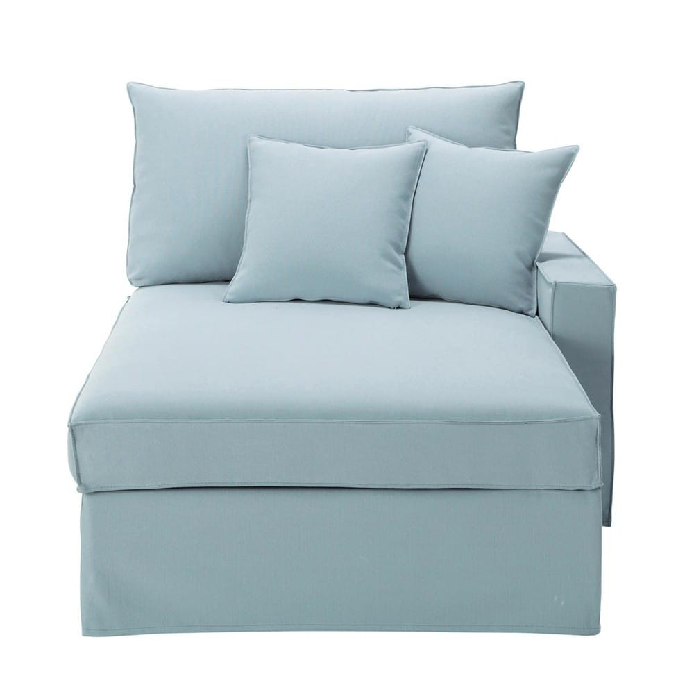 Recamiere Sofa
 Sofa Recamiere links Leinen graublau Enzo Enzo