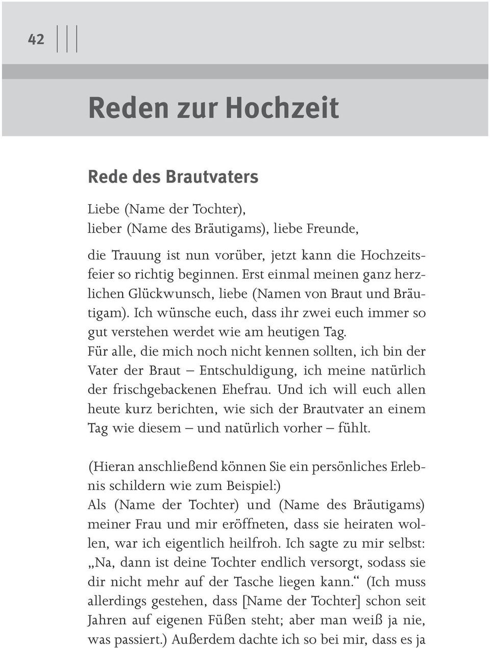 Rede Hochzeit Bräutigam
 Die schönsten Reden für Hochzeiten und Hochzeitstage PDF