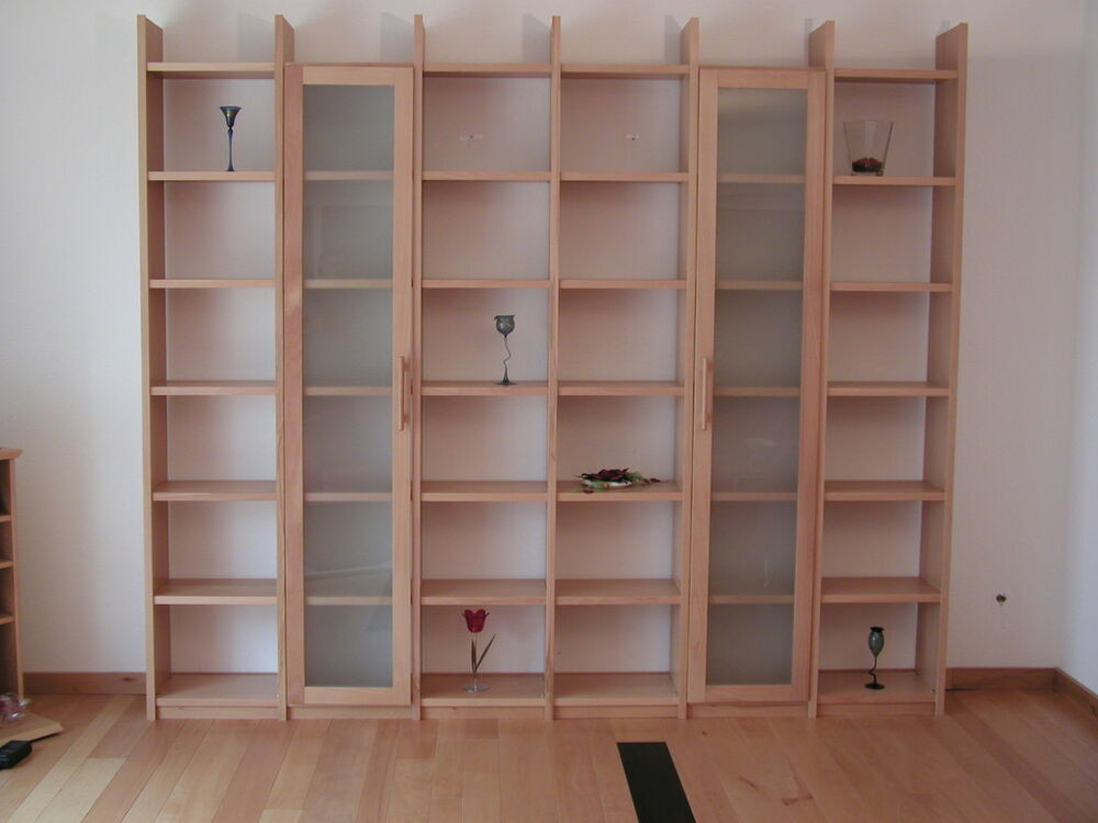 Regal Buche
 Bücherregal mit Türen Buche Regalwand Bücherwand Regal mit