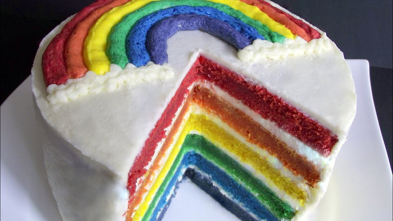 Regenbogen Kuchen
 Bunter Regenbogenkuchen