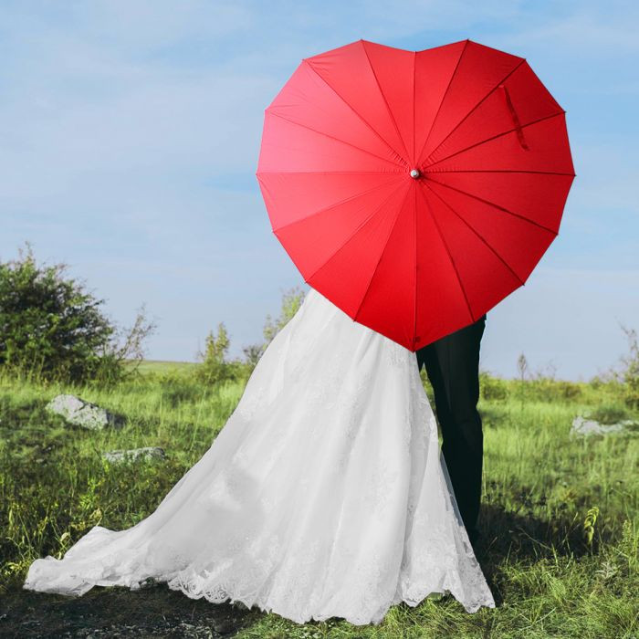 Regenschirm Hochzeit
 Roter Herz Regenschirm zur Hochzeit für Paare