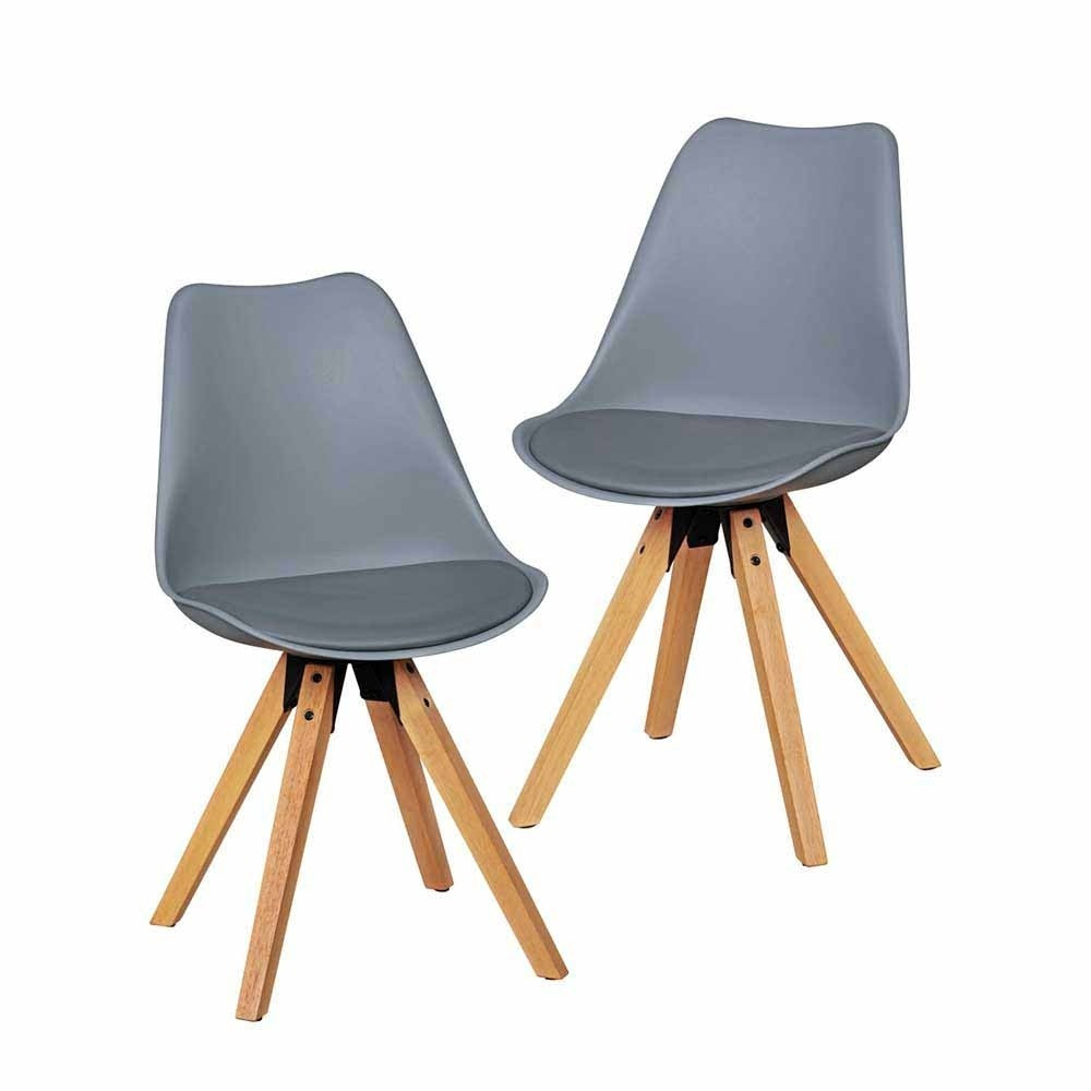 Retro Stühle
 Retro Stühle in Grau mit Holz 2er Set Tadella