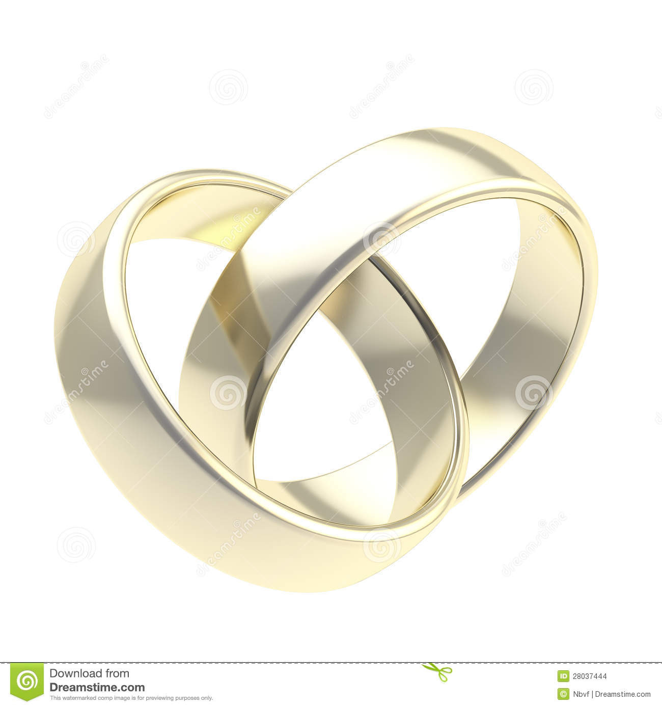 Ringe Hochzeit
 Zwei Ringe Der Goldenen Hochzeit Getrennt Stock Abbildung