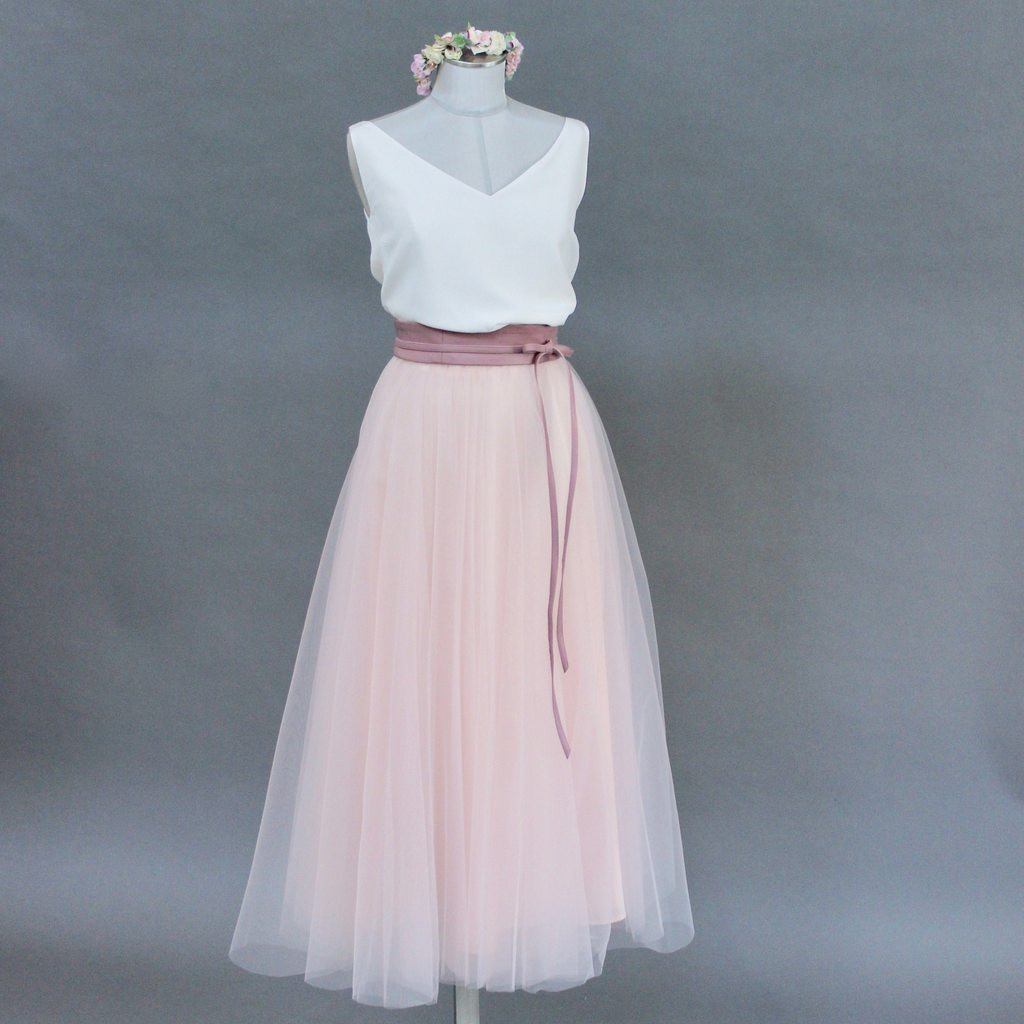 Rock Für Hochzeit
 Tüllrock Rosa wadenlang – noni