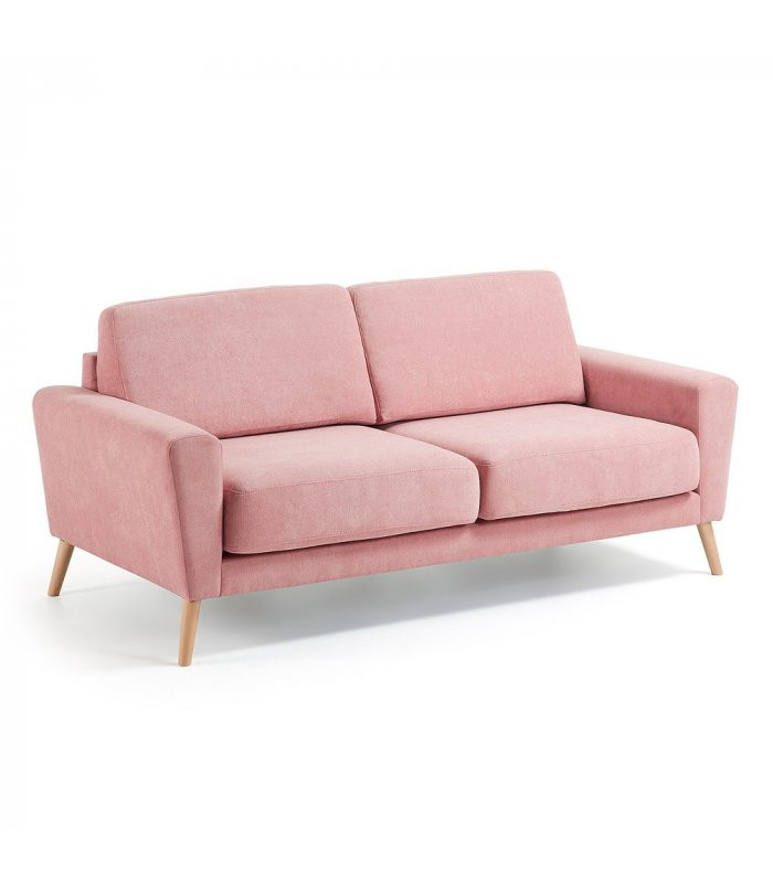 Rosa Sofa
 Sofá 3 plazas rosa con patas de madera SNATCH