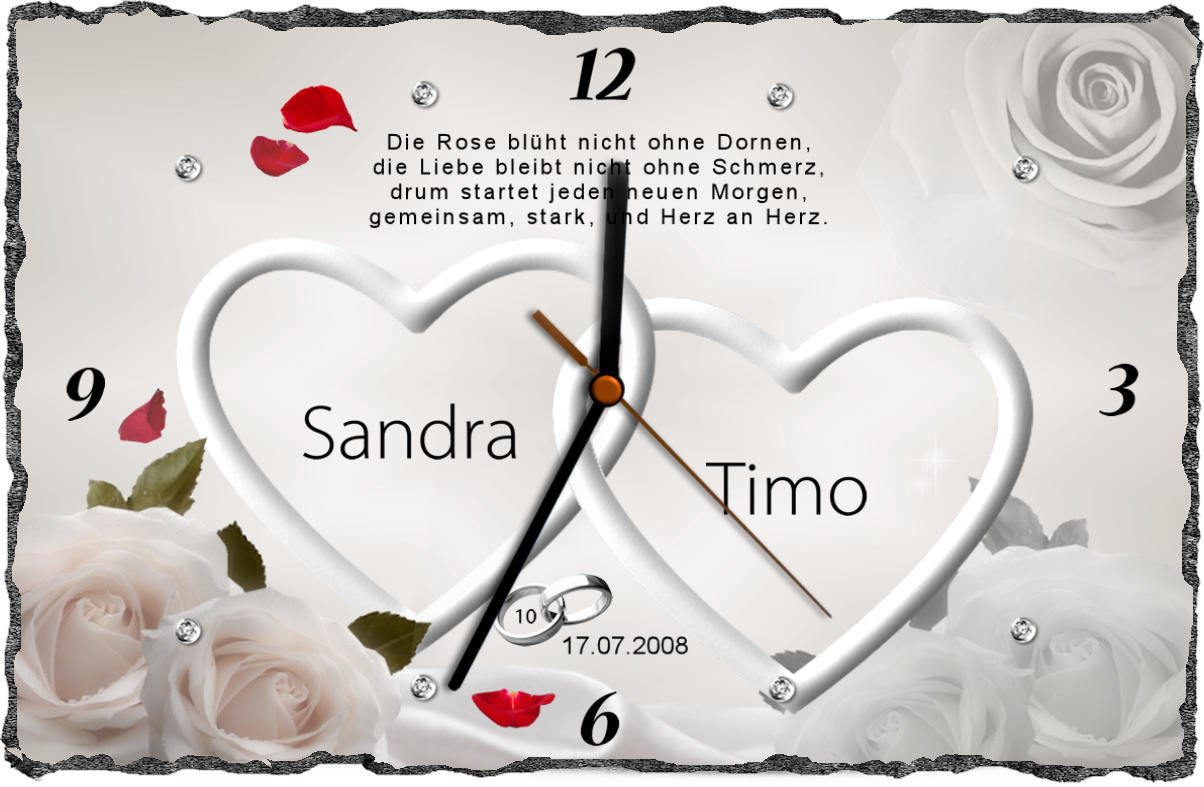 Rosenhochzeit Geschenke
 Rosenhochzeit Schieferbild oder Schieferuhr