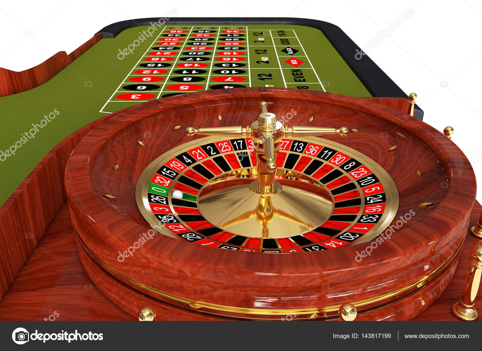 Roulette Tisch
 Classic Casino Roulette Tisch 3D rendering — Stockfoto