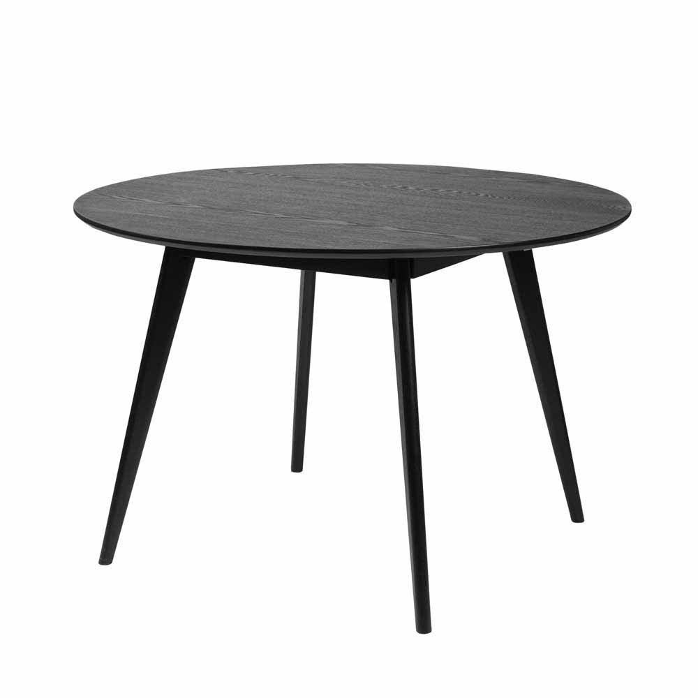 Runder Esstisch
 115 cm runder Esstisch in Schwarz lackiert mit 4