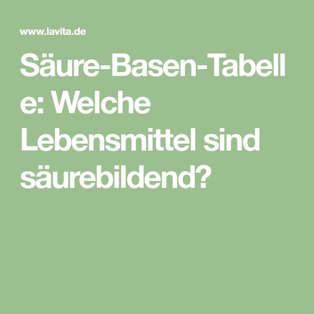 Säure Basen Tabelle
 Die besten 25 Säure basen tabelle Ideen auf Pinterest