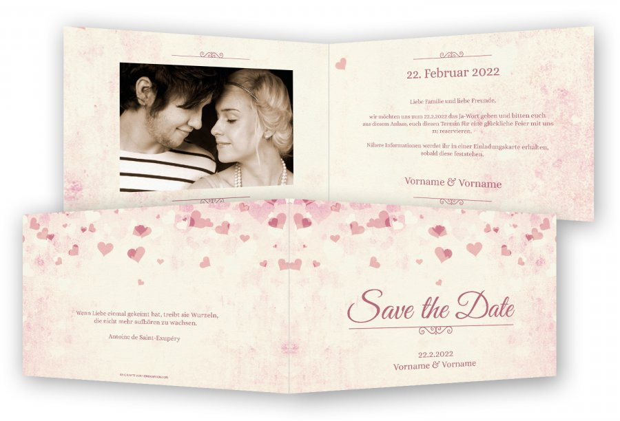 Save The Date Hochzeit
 Hochzeit Save the Date Karten Vorlage