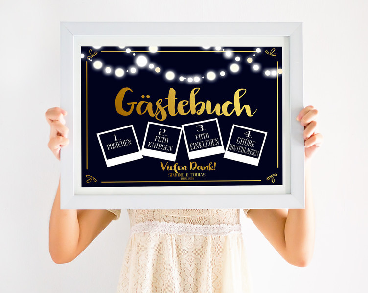 Schild Hochzeit
 Hochzeitsdeko Gästebuch Schild Hochzeit Polaroid ein