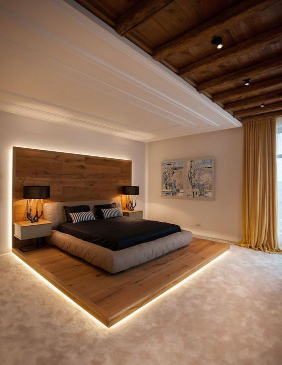 Schlafzimmer Design
 interessantes Schlafzimmer Design mit Holz beim