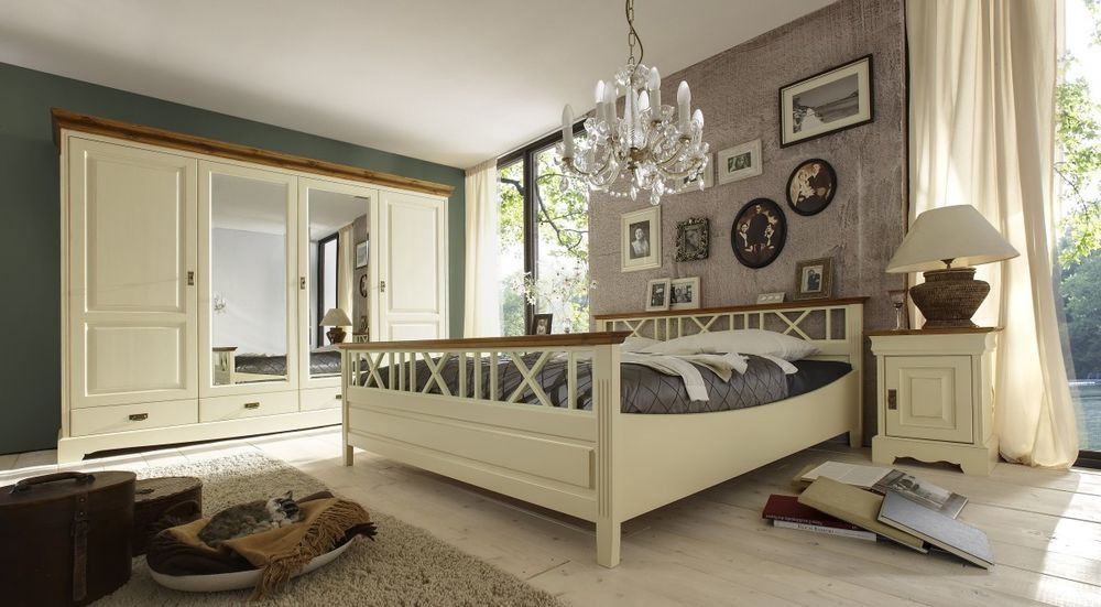 Schlafzimmer Landhausstil
 Schlafzimmer komplett Doppelbett Kleiderschrank