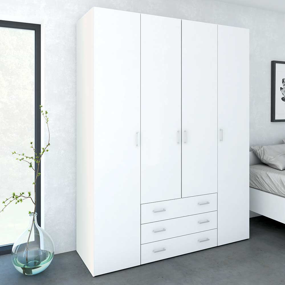 Schlafzimmerschrank Weiß
 Schlafzimmerschrank Bironda in Weiß 200 cm hoch Pharao24