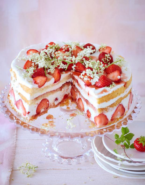 Schnelle Hochzeitstorte
 Erdbeer Holunderblüten Torte Rezept [ESSEN UND TRINKEN]