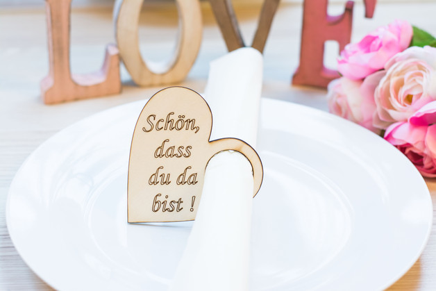 Schön Dass Du Da Bist Hochzeit
 Brautgürtel Schön dass du da bist Serviettenringe