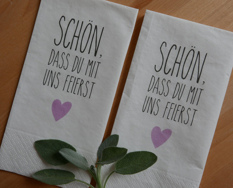 Schön Dass Du Da Bist Hochzeit
 Servietten Hochzeit I Schön dass Du da bist