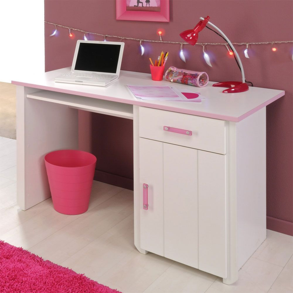 Schreibtisch Für Kinder
 Schreibtisch Lilith für Kinder in Weiß Rosa