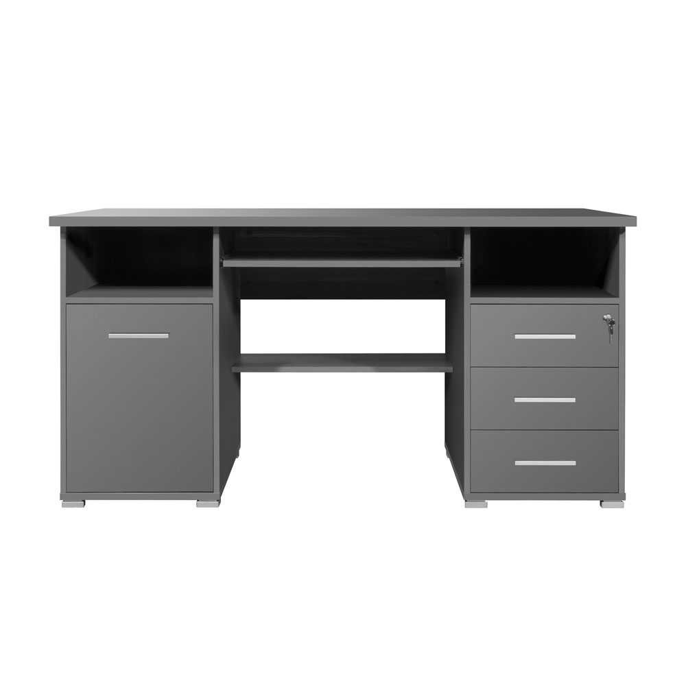 Schreibtisch Grau
 Schreibtisch Soloro in Grau mit viel Stauraum