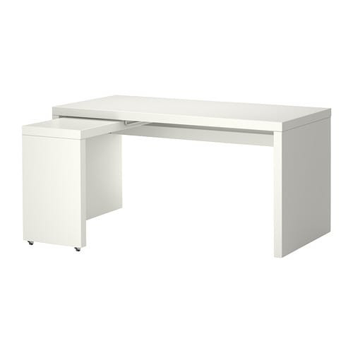 Schreibtisch Ikea Malm
 MALM Schreibtisch mit Ausziehplatte weiß IKEA