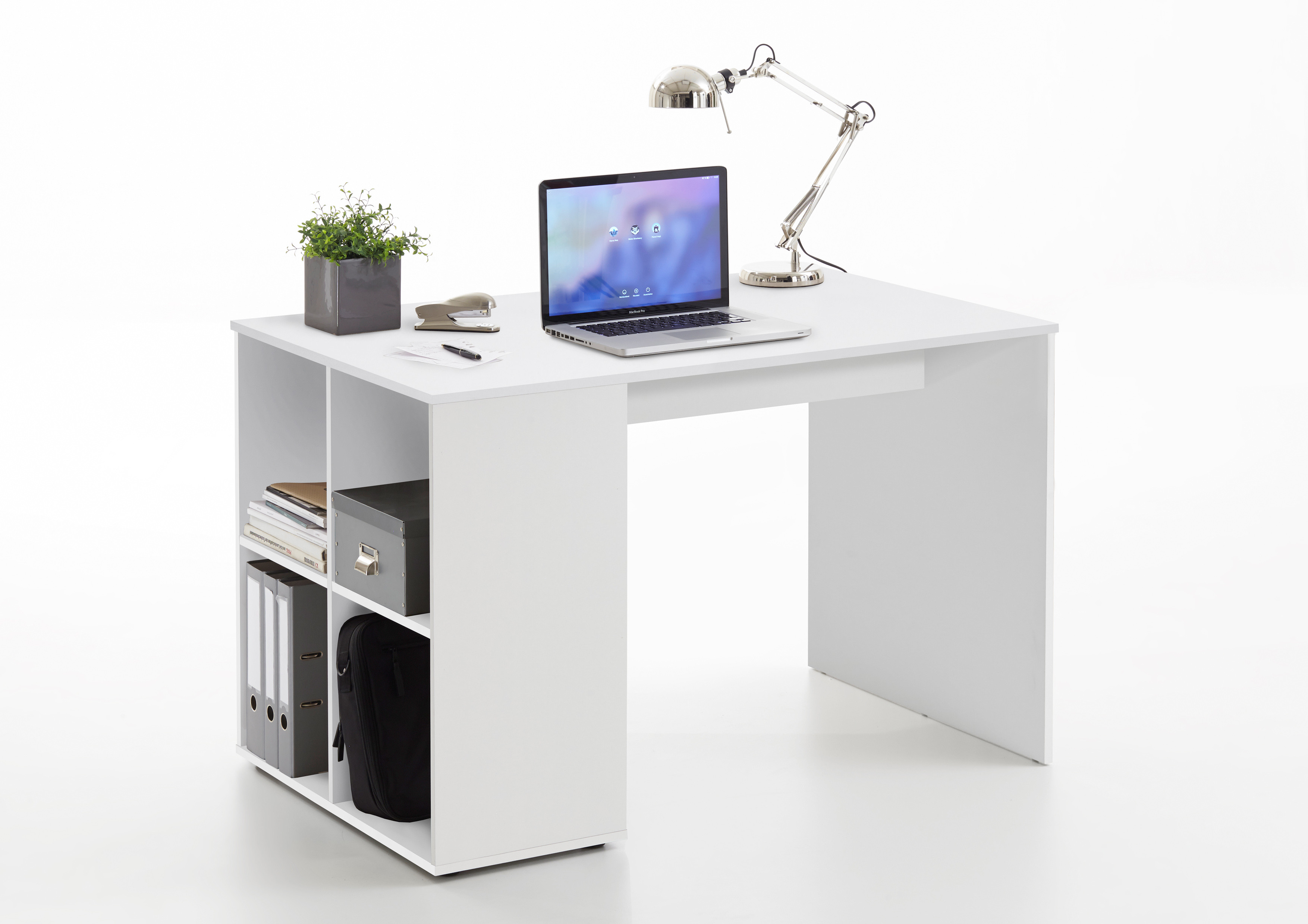 Schreibtisch Regal
 GENT Schreibtisch mit Regal von FMD Weiß