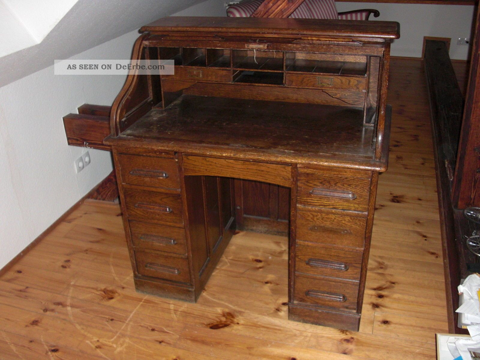 Schreibtisch Sekretär
 Schreibtisch Sekretär Rollsekretär Antik Um 1900