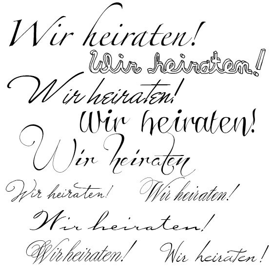 Schriftarten Hochzeit
 Welche Schriftarten passen bei Hochzeitseinladungen