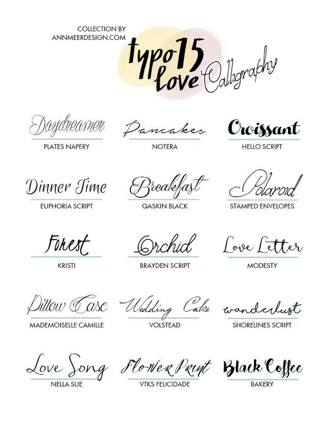 Schriftarten Hochzeit
 LOVELY FONTS 15 anner