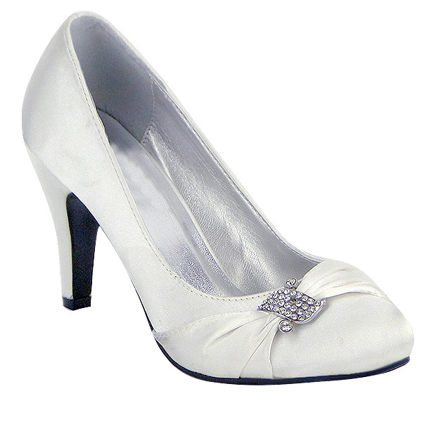 Schuhe Hochzeit Braut
 Edle Damen Braut Schuhe Weiß Pumps Hochzeit 36 41