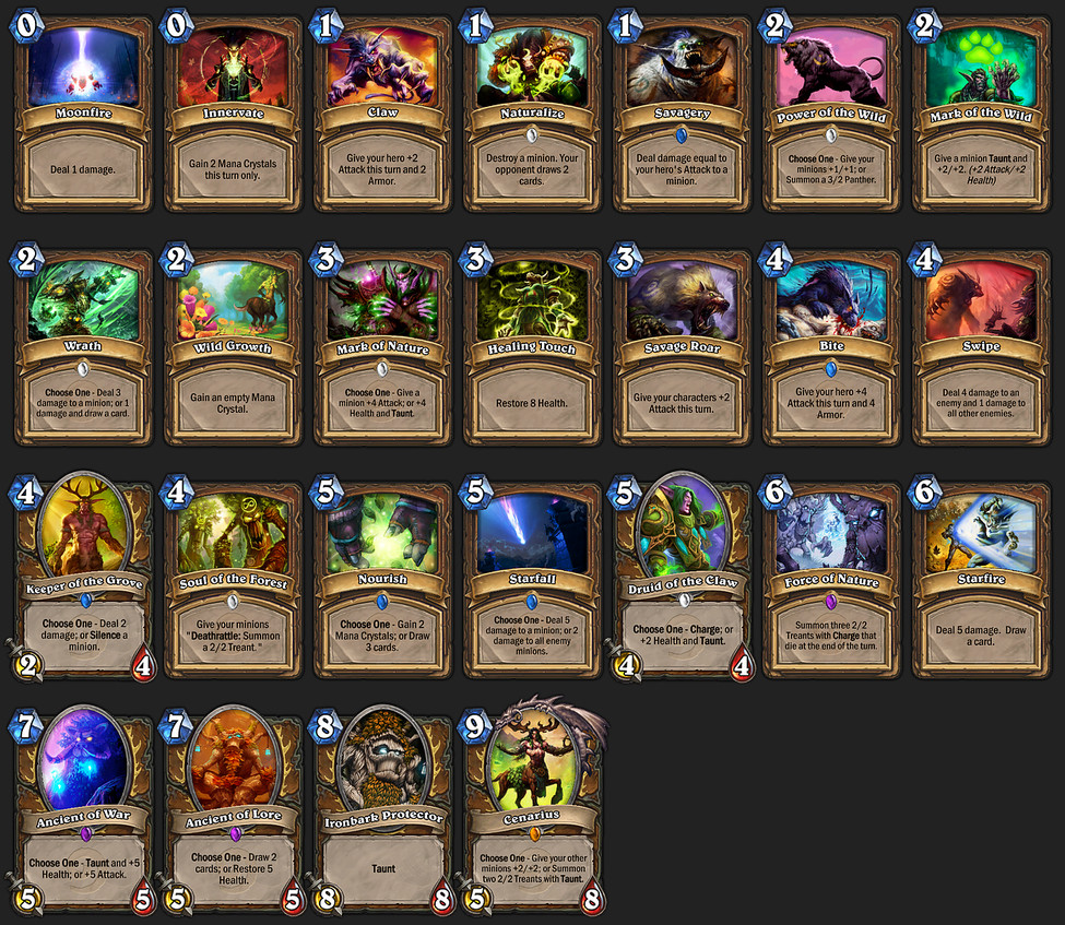 Schurken Deck
 HS Hearthstone Klassen Karten Deck Übersicht Druide