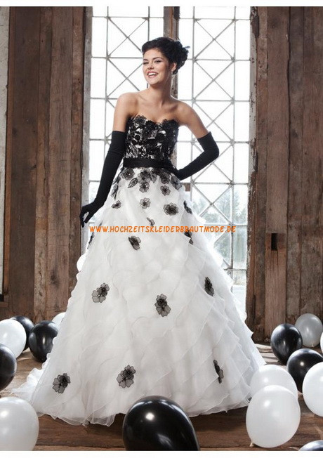 Schwarz Weiß Hochzeitskleid
 Hochzeitskleid schwarz weiss