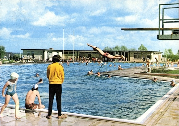 Schwimmbad Schleswig Holstein
 AK Grünstadt Blick ins Schwimmbad Nr oldthing