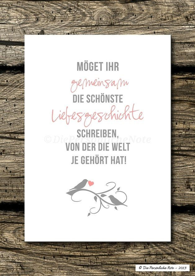 Segenssprüche Hochzeit
 Druck Wandbild Print Liebesgeschichte Hochzeit