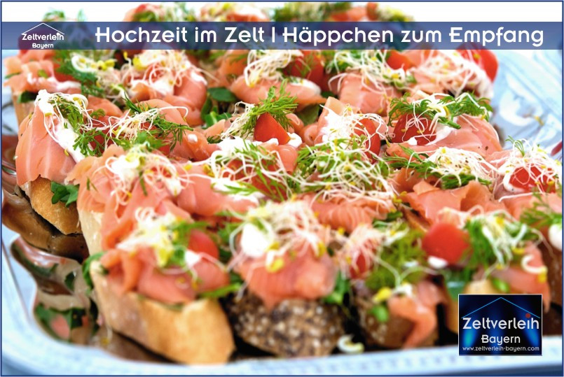 Sektempfang Hochzeit Häppchen
 Hochzeit im Zelt mit Catering Schwaben Hochzeitszelt