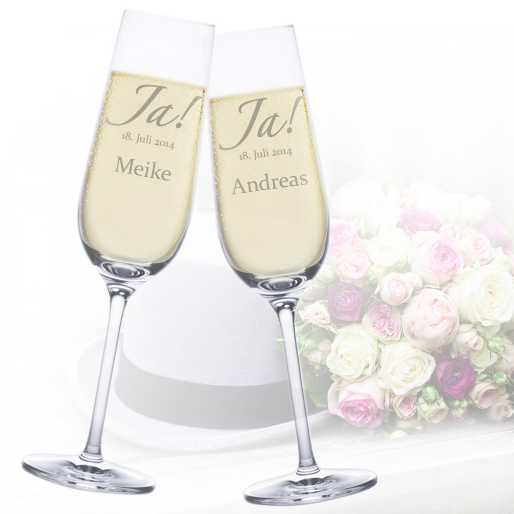 Sektgläser Hochzeit
 Sektgläser zur Hochzeit – Jawort Gravur – Gläser zum