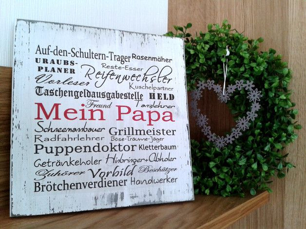 Selbstgemachte Geschenke Von Kindern Für Papa
 Deko Objekte pfeifers Holzschild Mein Papa ein