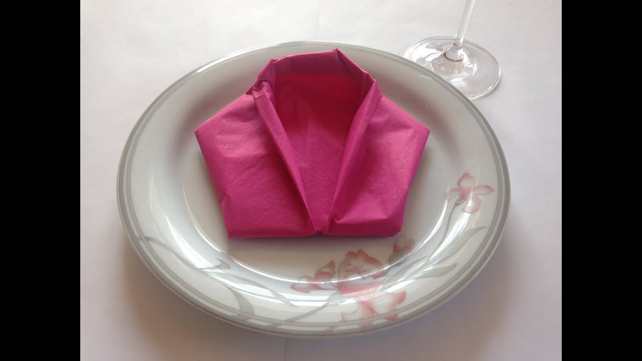 Servietten Falten Hochzeit
 Servietten falten Sakko für Hochzeit Geburtstag