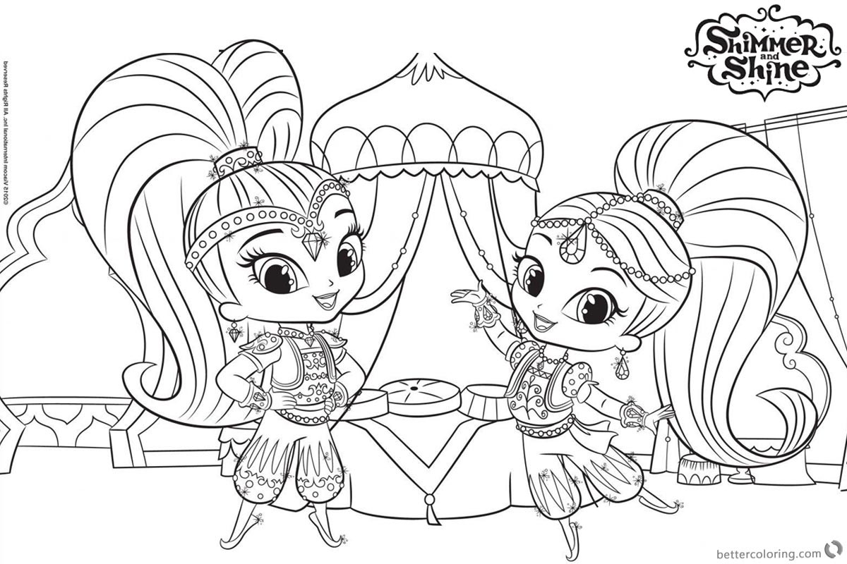 Shimmer And Shine Ausmalbilder
 Shimmer and Shine Coloring Pages They are Dancing Free