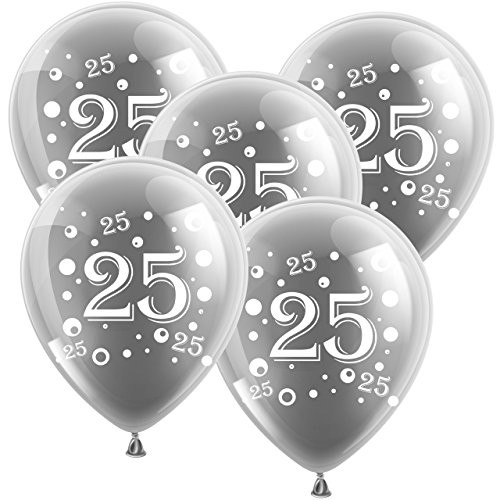 Silberne Hochzeit
 Geschenk 10 Latexballons Silberne Hochzeit Zahl 25